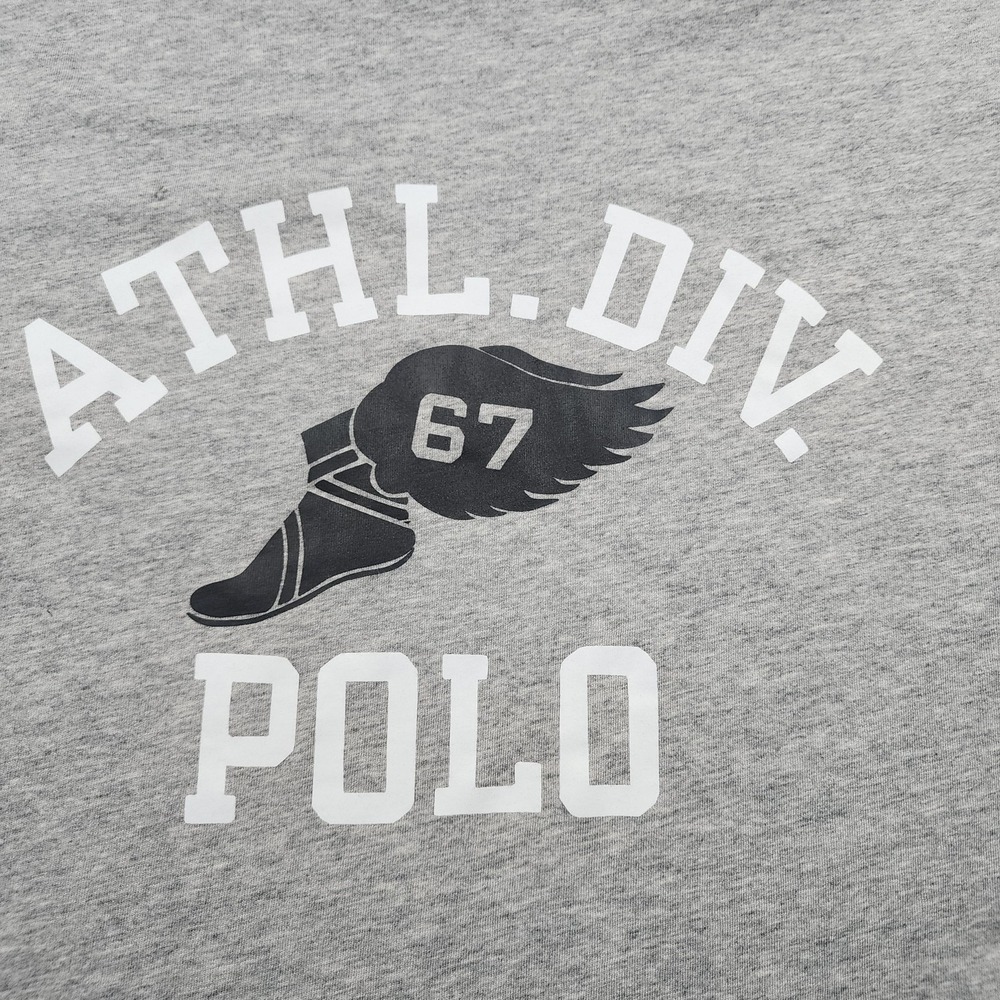 Polo Ralph Lauren Sweatshirt Mens Large Gray ATHL DIV 67 P Wing Crewneck Street - Picture 7 of 12